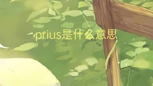 prius是什么意思 prius的翻译、读音、例句、中文解释