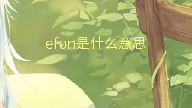 efon是什么意思 efon的翻译、读音、例句、中文解释